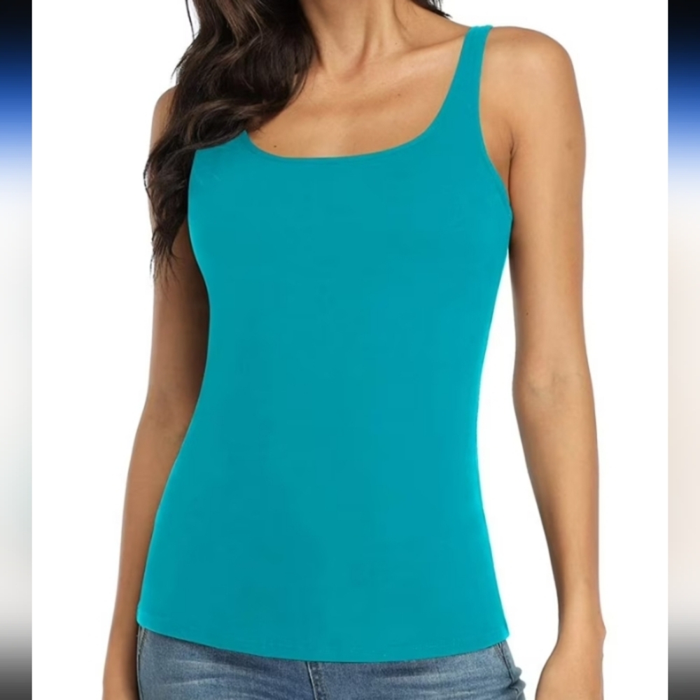 Women’s Teal Scoop Neck Tank Top